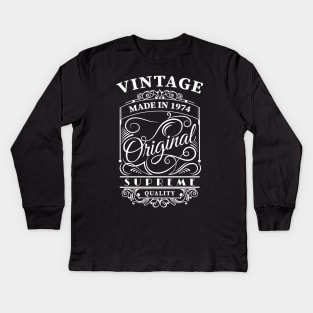 Vintage made in 1974 Kids Long Sleeve T-Shirt